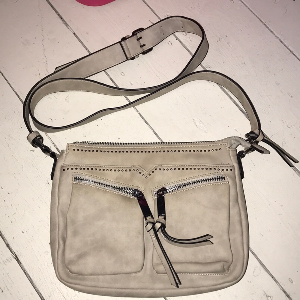 Light grey faux leather purse